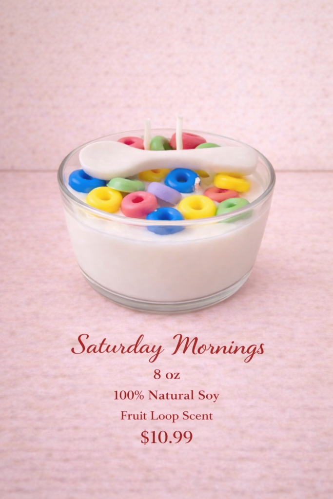Saturday Mornings theme soy candle