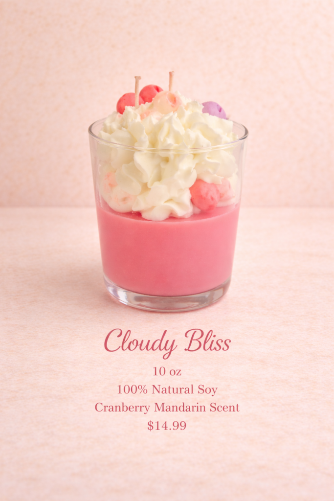 Cloudy Bliss theme Soy Candle