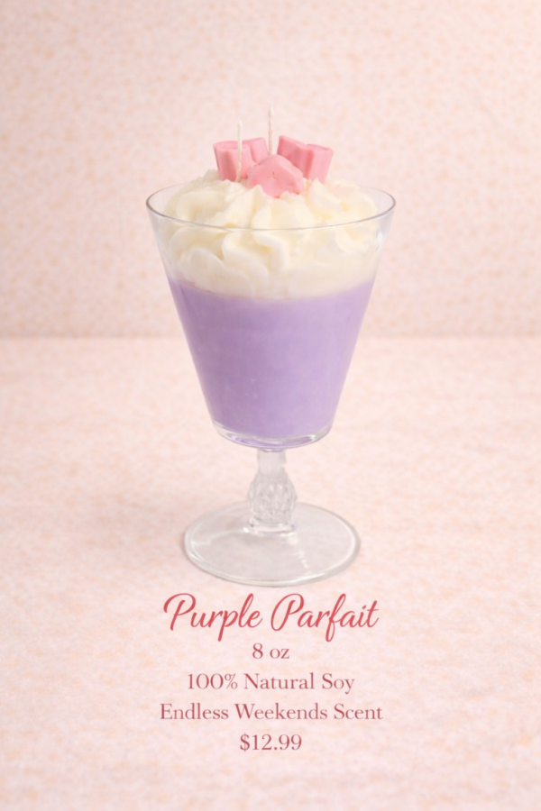 Purple Parfait Theme candle