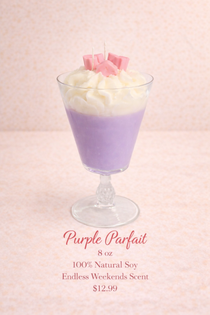 Purple Parfait Theme candle