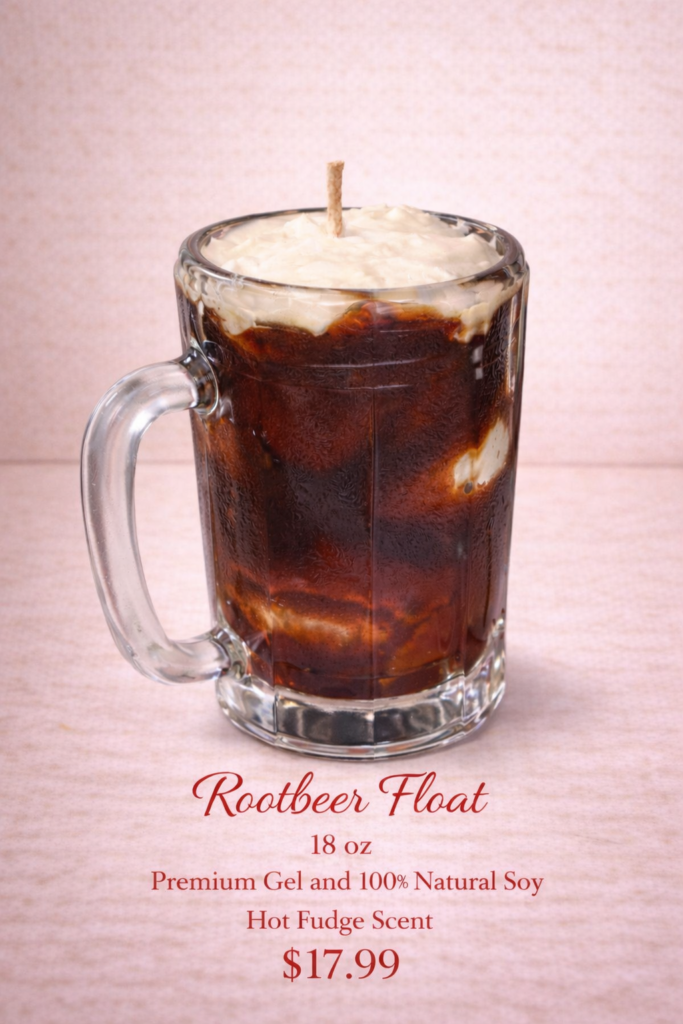 Root beer Float theme soy candle