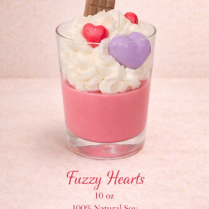 fuzzy hearts theme candle