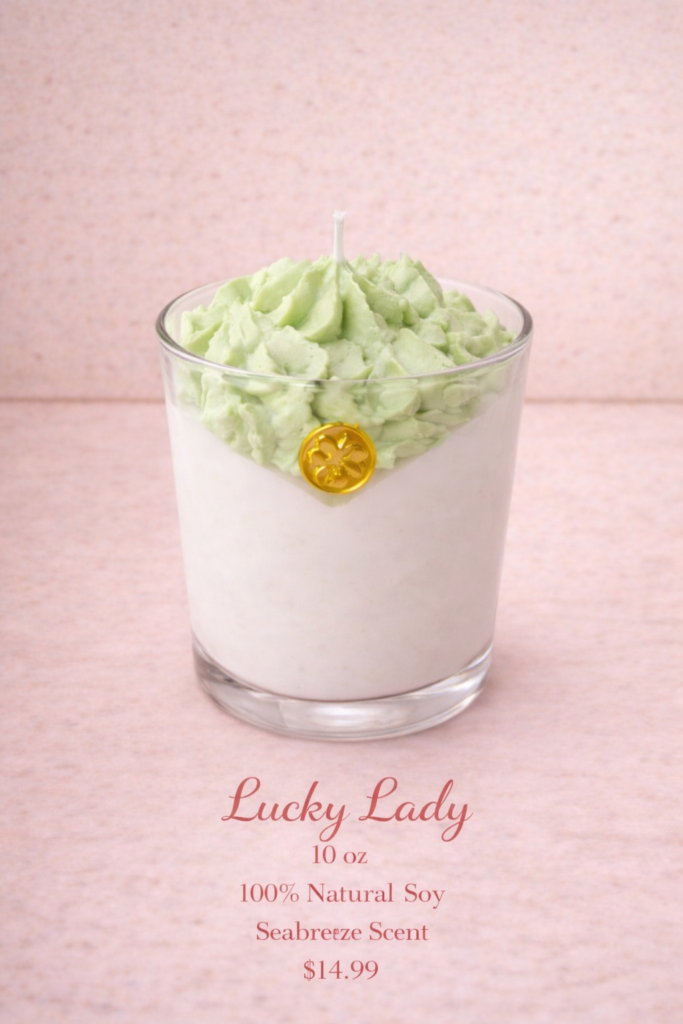 Lucky Lady theme soy candle