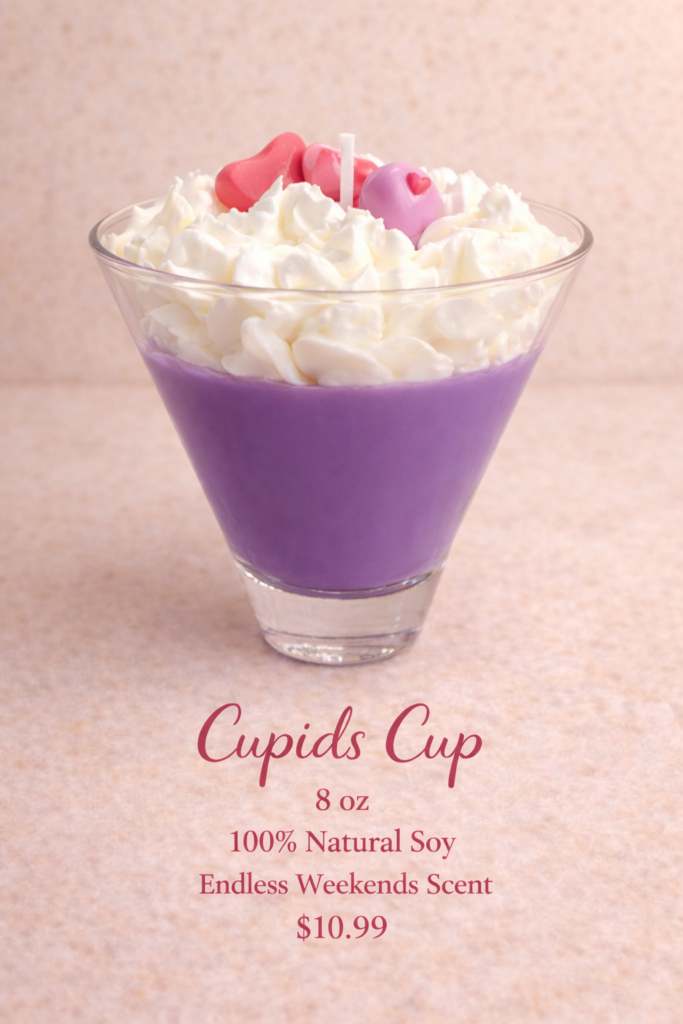 cupids cup theme soy candle