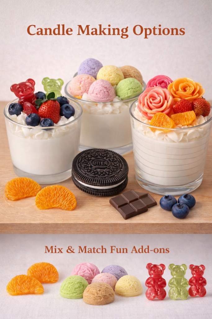 a section image with assorted candle making products to design a candle