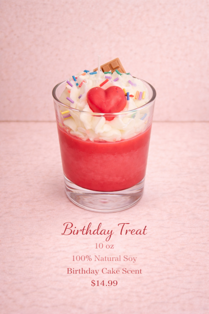 birthday treat theme soy candle