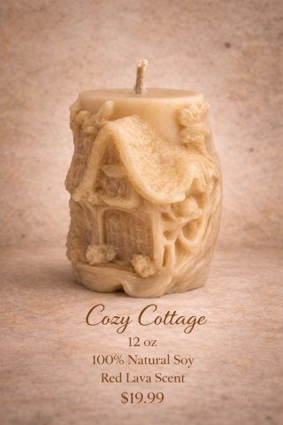Cozy Cottage theme soy candle