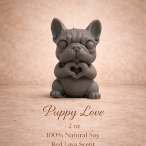 Puppy Love Soy theme candle
