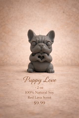 Puppy Love Soy theme candle