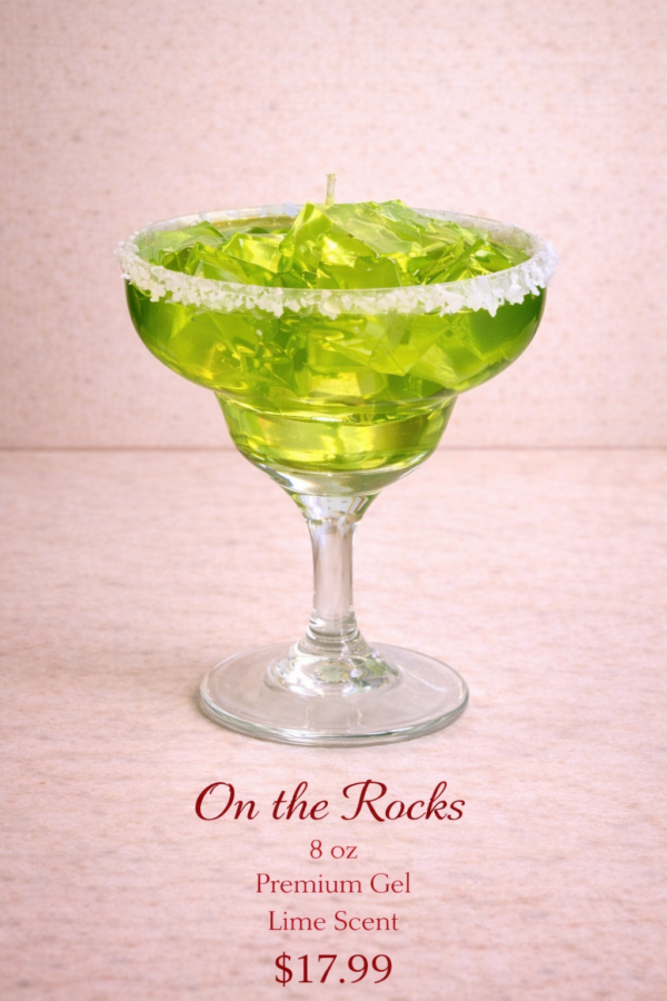 on the rocks theme gel wax candle