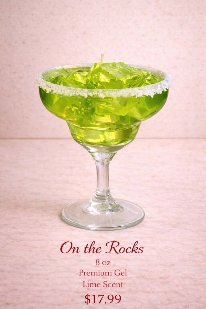on the rocks theme gel wax candle