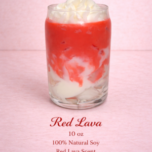 red lava soy candle