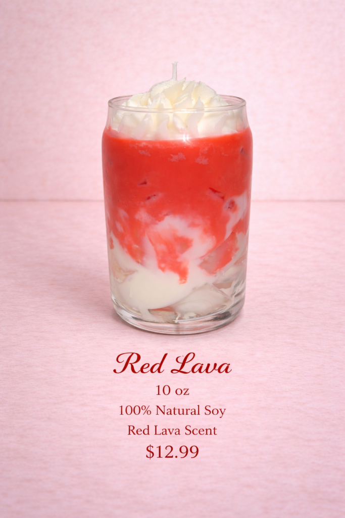 red lava soy candle