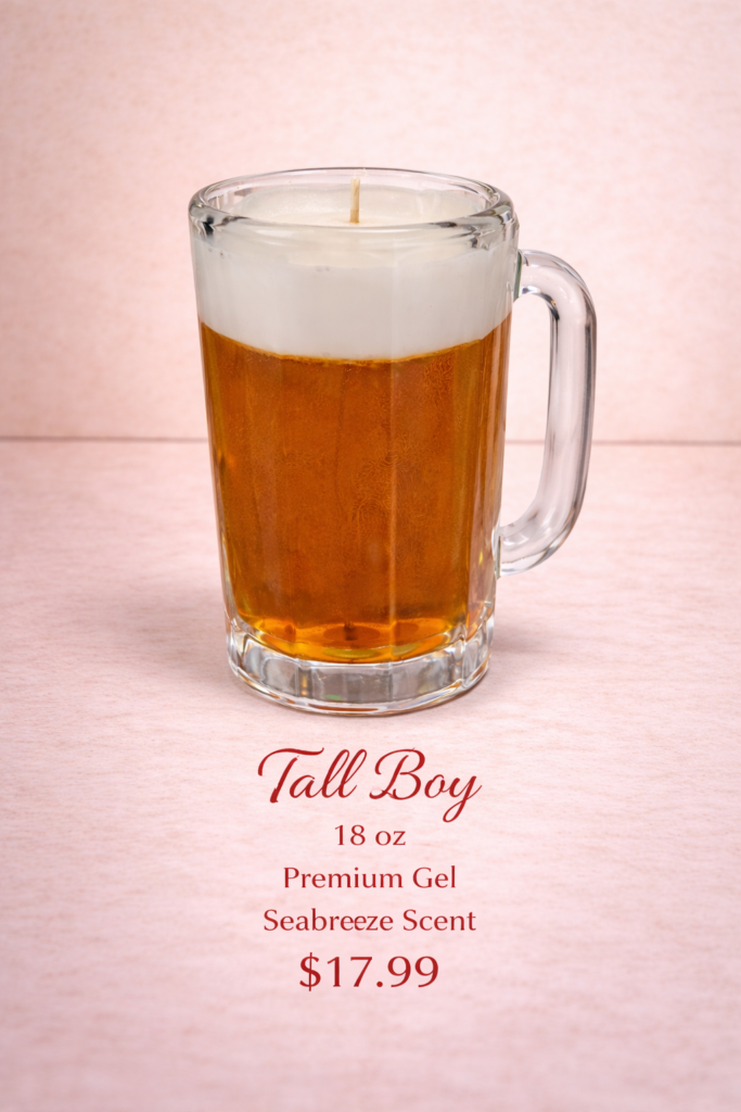 Tall Boy theme Gel Wax candle